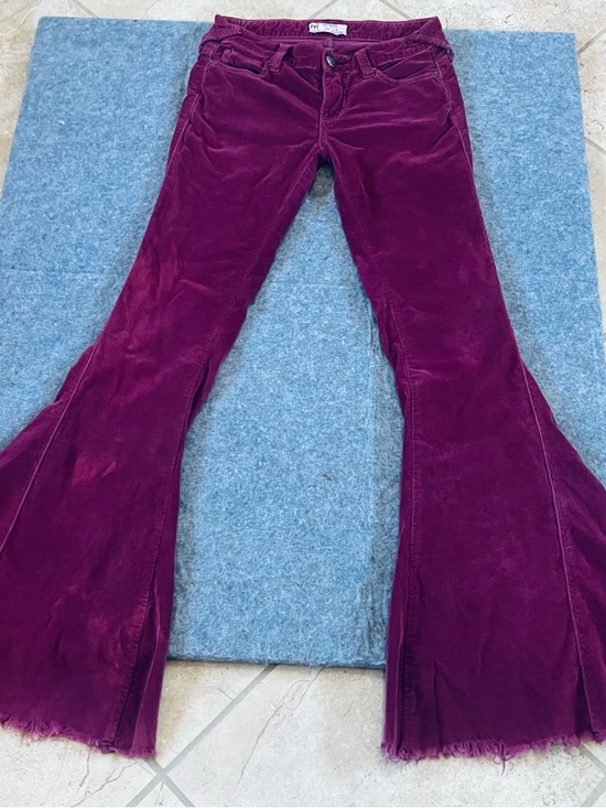 Free People Pants - Free People Wine Corduroy Flare Pants